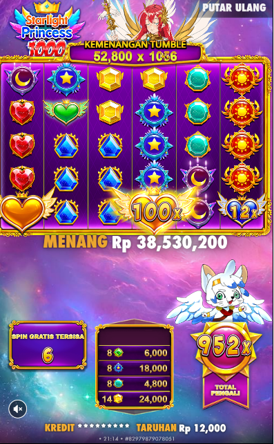 QQDEWA JACKPOT PERMAINAN SLOT PRAGMATIC PLAY STARLIGHT PRINCESS 1000 Rp.100.000.000,- LUNAS - Foto 2